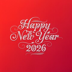 Happy New Year 2026 Typography