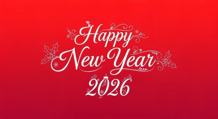 Happy New Year 2026 Typography