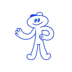 Smiling character and mascots, abstract stickers and line icons. Vector logo design template and graphic elements for advertising, branding, posters and banners