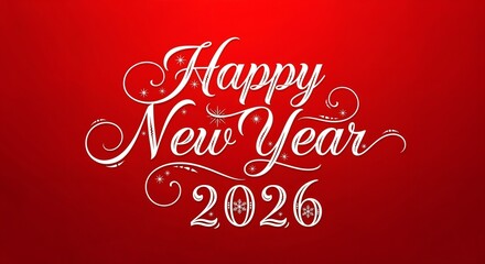 Happy New Year 2026 Typography