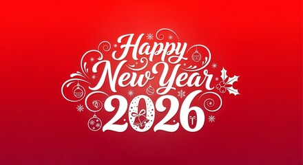 Happy New Year 2026 Typography
