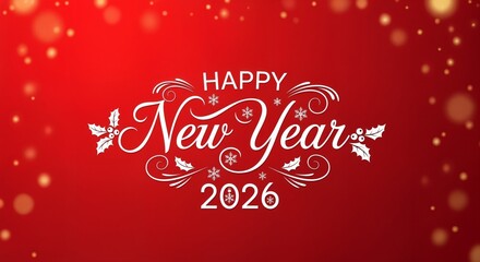 Happy New Year 2026 Typography