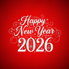 Happy New Year 2026 Typography