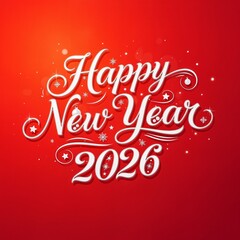 Happy New Year 2026 Typography