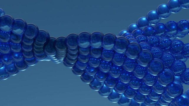 Abstract blue molecular structure rotating slowly