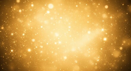 Abstract festive background with gold glitter Christmas particles glowing light flare confetti sparkle stars magic dust luxury texture shiny glow celebration illustration