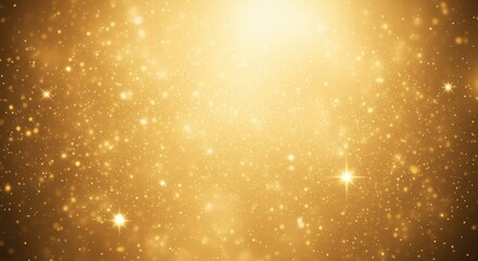 Abstract festive background with gold glitter Christmas particles glowing light flare confetti sparkle stars magic dust luxury texture shiny glow celebration illustration