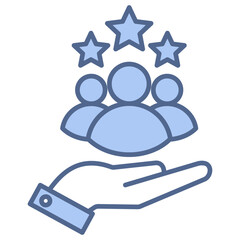 Customer Satisfaction Blue Icon