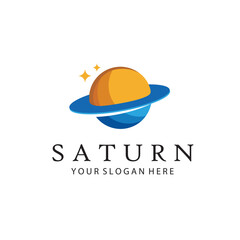 design of planet saturn with stars isolated on white background