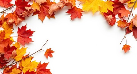 Isolated foliage Maple autumn leaves Fall leaf branch