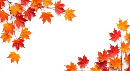 Isolated foliage Maple autumn leaves Fall leaf branch