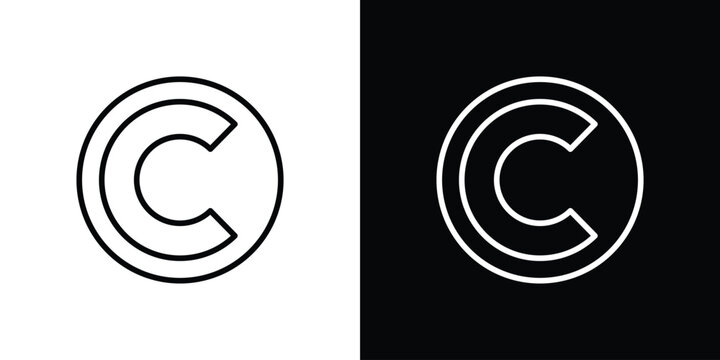 Copyright icon logotype designs. modern icon design set