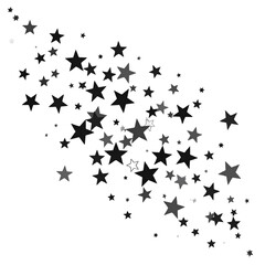 Fototapeta premium Illustration of a set of black stars isolated on a white background