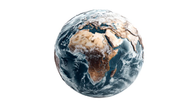 Detailed Earth globe with visible continents and oceans