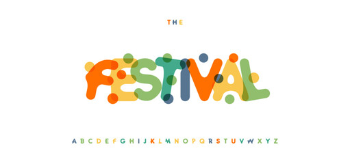 Confetti Carnival Font, Bright Colorful Alphabet, Playful Cartoon Letters, Rounded Funky Typeface, Joyful Festive Logo, Funny Comic Headline, Bouncy Typography, Creative Party Typeset. Vector Typeset