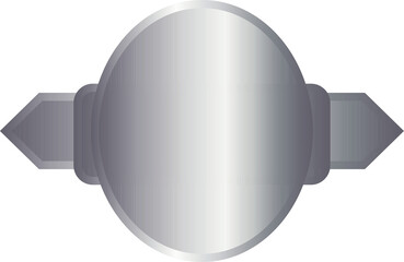 ovel banner metallic metal