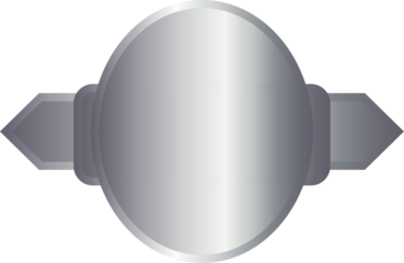 ovel banner metallic metal