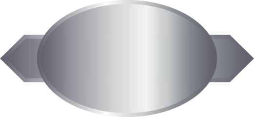 ovel banner metallic metal