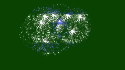Israel Flag Fireworks Animation — Israeli Independence Day Fireworks Overlay — Tricolor Star of David Pyrotechnics — Celebration Flag Fireworks on Green Screen Background