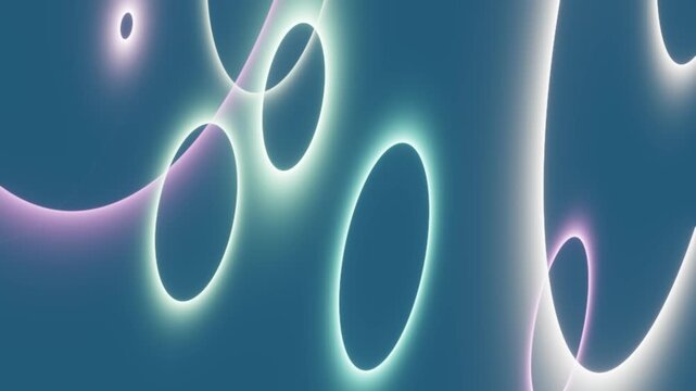 Glowing pastel neon rings abstract background