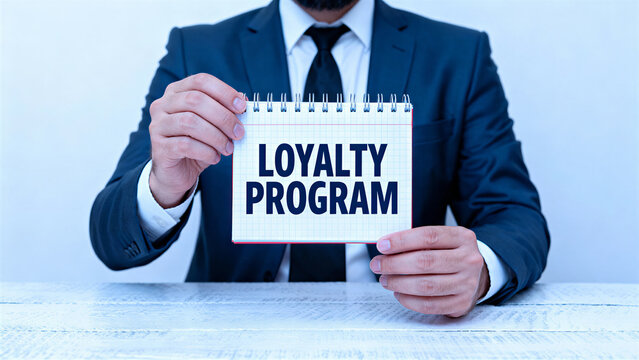 Professional business man showing loyalty program concept marketing incentive for customer retention and reward