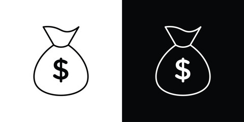 Money bag icon logotype designs. modern icon design set