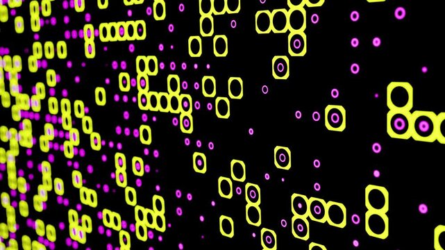 Abstract geometric pattern animating on black background