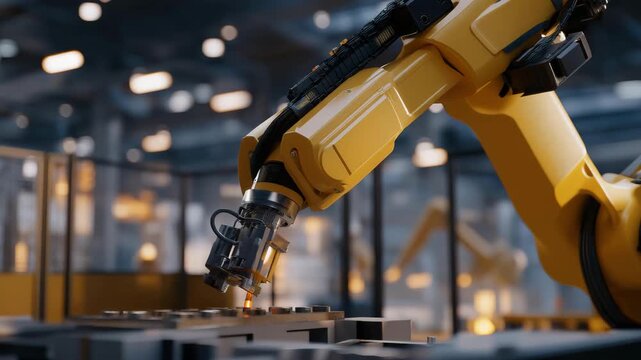 Close-up of electric vehicle battery pack being installed by robotic arms, emotion of precision and progress visible, symbolizing automation in EV manufacturing, efficient energy design, and the