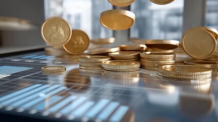 Abstract 3D visualization of flowing coins, bills, and digital charts merging into a planner interface, representing budget planning, financial strategy, money allocation, and the futuristic - Powered by Adobe