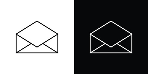 Open envelope icon logotype designs. modern icon design set