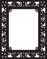 Decorative ornamental frame with floral motifs, perfect for adding a touch of elegance to photos or artwork