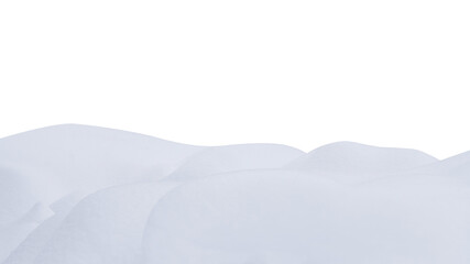 Realistic tall snowdrifts with smooth transitions. Isolated on a transparent background. PNG