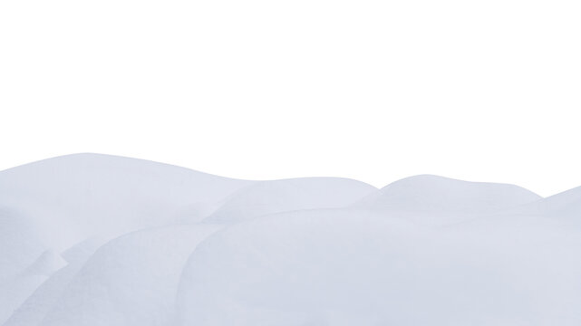 Realistic tall snowdrifts with smooth transitions. Isolated on a transparent background. PNG - Powered by Adobe