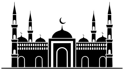 islamic illustration mosque silhouette arabic logo islam icon ramadan outline culture muslim religious holy architecture arab art religion crescent shape for vector graphic background