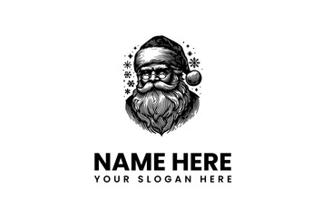Classic Santa Claus Logo - Festive Christmas Emblem for Holiday Branding and Design