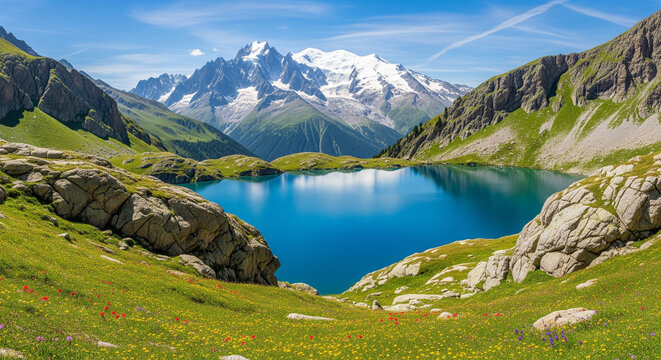mountain lake in the alps