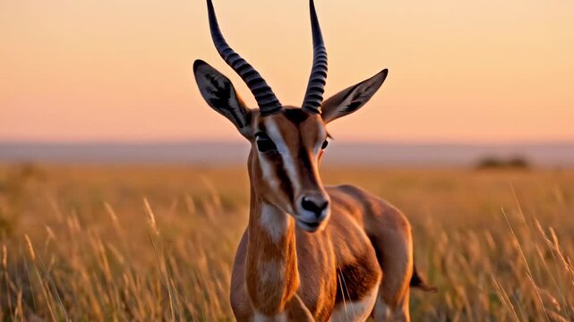 Gazelle Portrait at Sunset, African Wildlife, Serengeti Safari