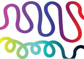 vibrant abstract gradient squiggly wavy lines in pink and blue modern minimalist flowing curve background for posters, tech art, and digital design