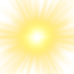Fototapeta premium Shining yellow star with glittering rays isolated on transparent PNG. Adds energy, magic, and festive joy to any digital or print artwork.
