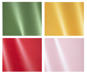 Obraz premium Glossy gradient paper textures set. Sheet backgrounds with elegant gloss effect, bold colors for