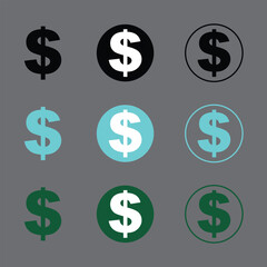 dollar sign, doller icon design template, doller icon vector