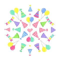 Whimsical Celebration A Kaleidoscope of Party Hats, Balloons, and Festive Garlands
