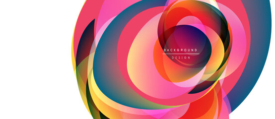 Obraz premium Abstract colorful circles overlap creating dynamic visual effect. Modern design element for backgrounds, presentations.