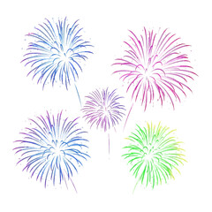 Colorful bursting pyrotechnic effects creating a festive atmosphere, ideal for commemorating holidays, parties, and grand openings with excitement