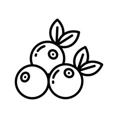 Simple blueberry or cranberry fruit icon line art illustration