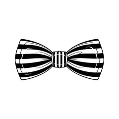 Black and white striped bow tie vector illustration graphic