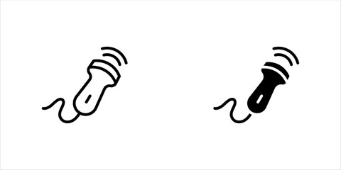 Ultrasonography vector icon set black filled and outlined style.