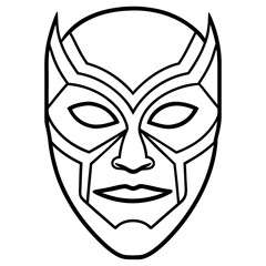 Mask line art vector