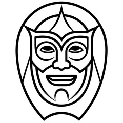 Mask line art vector