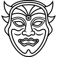 Mask line art vector